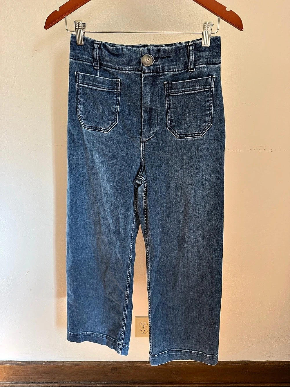 Pilcro Brand Sienna Cropped Jeans in Blue Size 28.